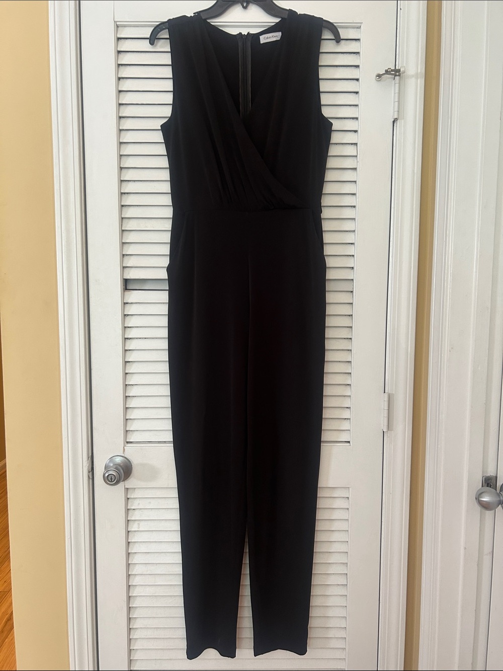 Calvin Klein Black Sleeveless V-Neck Jumpsuit